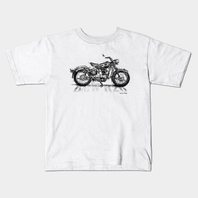 BMW R26 Sketch Painting Kids T-Shirt by HelloDisco